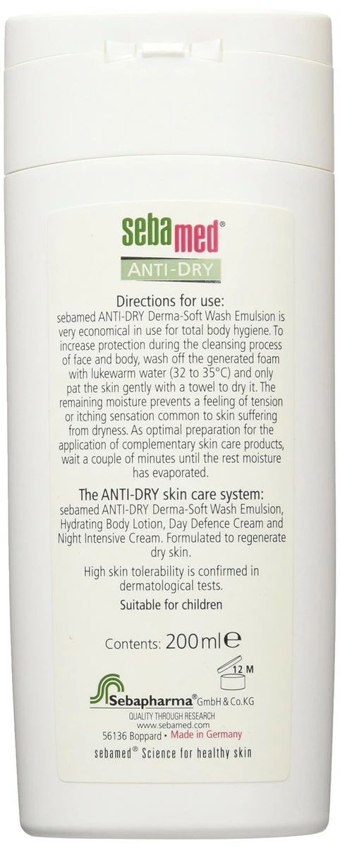 Sebamed Anti-Dry Derma Soft Wash Emulsion, 6.8 Oz(200ml) 4 Sebamed Anti-Dry Derma Soft Wash Emulsion, 6.8 Oz(200ml) - Image 2