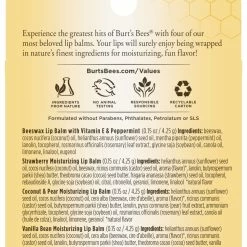 Burt's Bees Store Burt's Bees 100% Natural Origin Moisturizing Lip Balm, Multipack, Original Beeswax, Strawberry, Coconut & Pear And Vanilla Bean With Beeswax & Fruit Extracts, 4 Tubes 13 Burt's Bees Store Burt's Bees 100% Natural Origin Moisturizing Lip Balm, Multipack, Original Beeswax, Strawberry, Coconut & Pear And Vanilla Bean With Beeswax & Fruit Extracts, 4 Tubes -Moisturizers Sales b9x9z6188634b7id3qs98i7nlfn6