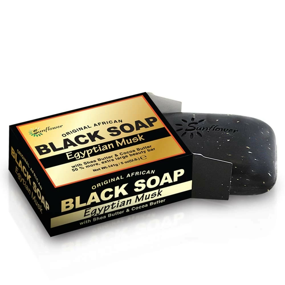 Sunflower Store Original African Black Soap W/ Shea Butter & Cocoa Butter, Egyptian Musk 5oz - 6 Pack 3 Sunflower Store Original African Black Soap W/ Shea Butter & Cocoa Butter, Egyptian Musk 5oz - 6 Pack
