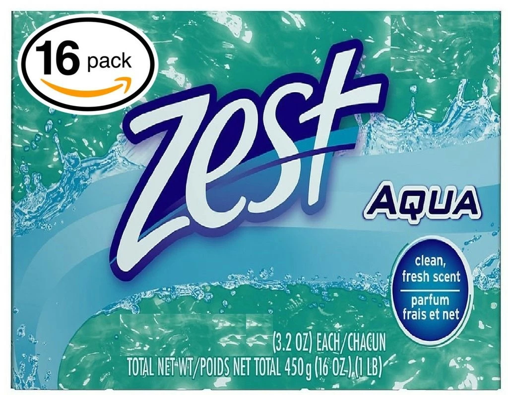 Zest Aqua Bar Soap, 4 Oz Bars, 8 Bars Per Package (Pack Of 2) Total 16 Bars 3 Zest Aqua Bar Soap, 4 Oz Bars, 8 Bars Per Package (Pack Of 2) Total 16 Bars