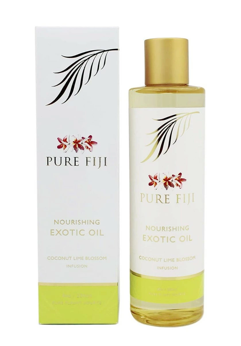 Pure Fiji Nourishing Exotic Oil - Natural Coconut Oil For Bath & SPA - Body Oil, Massage Oil, Coconut Lime Blossom , 8oz 4 Pure Fiji Nourishing Exotic Oil - Natural Coconut Oil For Bath & SPA - Body Oil, Massage Oil, Coconut Lime Blossom , 8oz - Image 2
