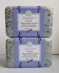 Trader Joe's Lavender With Flowers Lavande Tripple Milled Soap 100% Pure Vegetable Oil With Shea Butter (Case Of 2)
