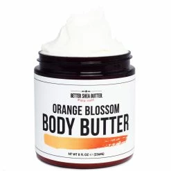 Better Shea Butter Store Orange Blossom Body Butter For Dry Skin - Hydrating Cream With Organic Aloe Vera, Shea Butter, And Scented With A Blend Of Citrus Essential Oils - 8 Oz