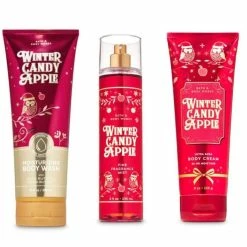 Bath And Body Works - Winter Candy Apple - 3 Pc. Gift Set - Moisturizing Body Wash, Fine Fragrance Mist And Ultra Shea Body Cream - (2019 Edition)