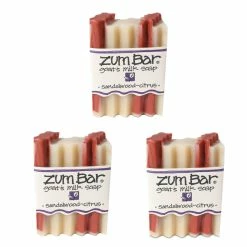 Indigo Wild: Zum Bar Goat's Milk Soap Bar, Sandalwood Citrus 3 Oz (3 Pack)