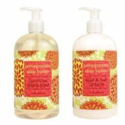 Greenwich Bay Trading Company Botanical Collection Bundle: Pomegranate Shea Butter - 16 Ounce Shea Butter Lotion & 16 Ounce Hand Soap