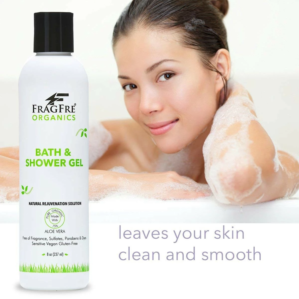 FRAGFRE Organic Shower Gel 2/Pack - Fragrance Free Sulfate Free Parabens Free - For Itchy Dry Sensitive Skins - 8 Oz - Gluten Free Vegan Cruelty Free - Organic Aloe Vera Bath Shower Gel - Pure Natural 4 FRAGFRE Organic Shower Gel 2/Pack - Fragrance Free Sulfate Free Parabens Free - For Itchy Dry Sensitive Skins - 8 Oz - Gluten Free Vegan Cruelty Free - Organic Aloe Vera Bath Shower Gel - Pure Natural - Image 2