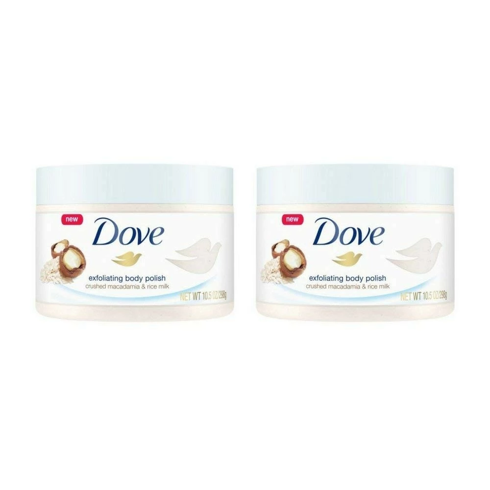 Dove Exfoliating Body Polish Body Scrub Macadamia & Rice Milk 10.5 Oz (2 Pack) 3 Dove Exfoliating Body Polish Body Scrub Macadamia & Rice Milk 10.5 Oz (2 Pack)