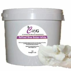 3CayG Direct Refined Shea Butter 5LB Pail White BULK Great For Soap Making And DIY Beauty Products (5LB)