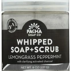 Pacha Soap, Soap Scrub Whipped Lemongrass Peppermint, 8 Ounce