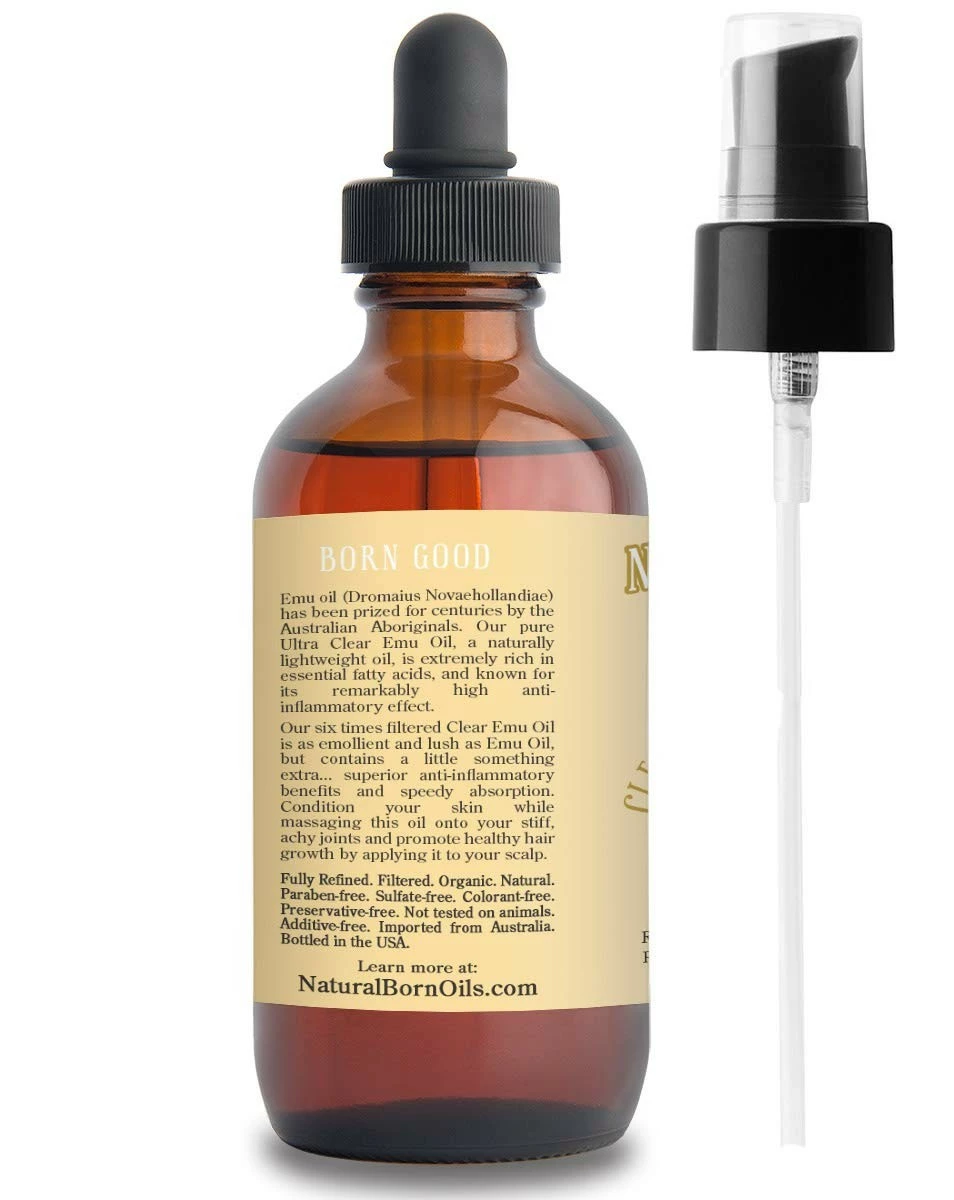 Natural Born Oils SALE! 4oz Ultra Clear Emu Oil, 100% Pure And Natural, Fully Refined, Organic, Lightweight Moisturizer For Skin And Hair - Includes Dropper & Pump 5 Natural Born Oils SALE! 4oz Ultra Clear Emu Oil, 100% Pure And Natural, Fully Refined, Organic, Lightweight Moisturizer For Skin And Hair - Includes Dropper & Pump - Image 3