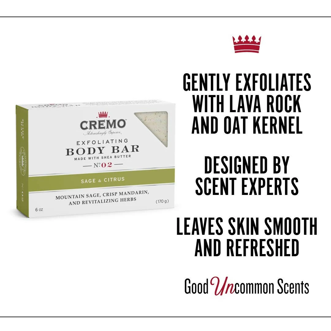 Cremo Store Cremo Exfoliating Body Bar With Shea Butter, Sage & Citrus, 6 Oz. (pack Of 3) 5 Cremo Store Cremo Exfoliating Body Bar With Shea Butter, Sage & Citrus, 6 Oz. (pack Of 3) - Image 3