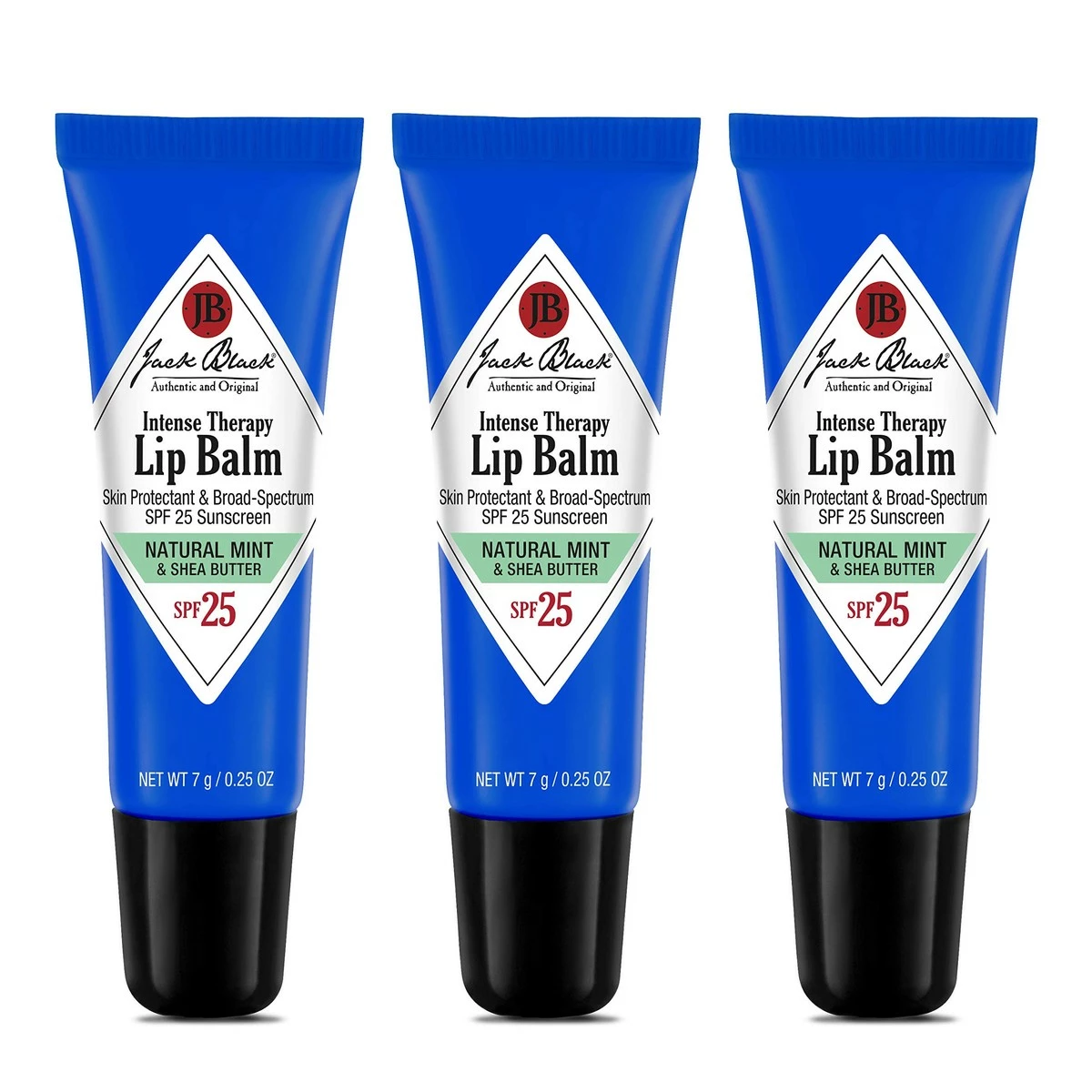 Jack Black, Intense Therapy Lip Balm SPF 25, Green Tea Antioxidants, Long Lasting Treatment, Broad-Spectrum UVA And UVB Protection, Natural Mint & Shea Butter Flavor, 0.25 Ounce, Pack Of 3 3 Jack Black, Intense Therapy Lip Balm SPF 25, Green Tea Antioxidants, Long Lasting Treatment, Broad-Spectrum UVA And UVB Protection, Natural Mint & Shea Butter Flavor, 0.25 Ounce, Pack Of 3