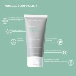 BODIPURE Miracle Baking Soda Body Polish - Exfoliating And Moisturizing Scrub For Face And Body - Natural, Botanic Deep Cleansing Ingredients For PH Balance, 6.5 Ounce -Moisturizers Sales e5zhf7ct0rec4lrtw6j1kurq7wt2
