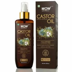 BUYWOW WOW Castor Oil, Cold Pressed For Hair, Nails, Eyebrow, And Eyelash Growth For Women And Men, Intense Moisturizer For Dry Hair & Skin, Rapid Eyelashes Boost, 100% Pure Castor Oil, Hexane Free, 200ml