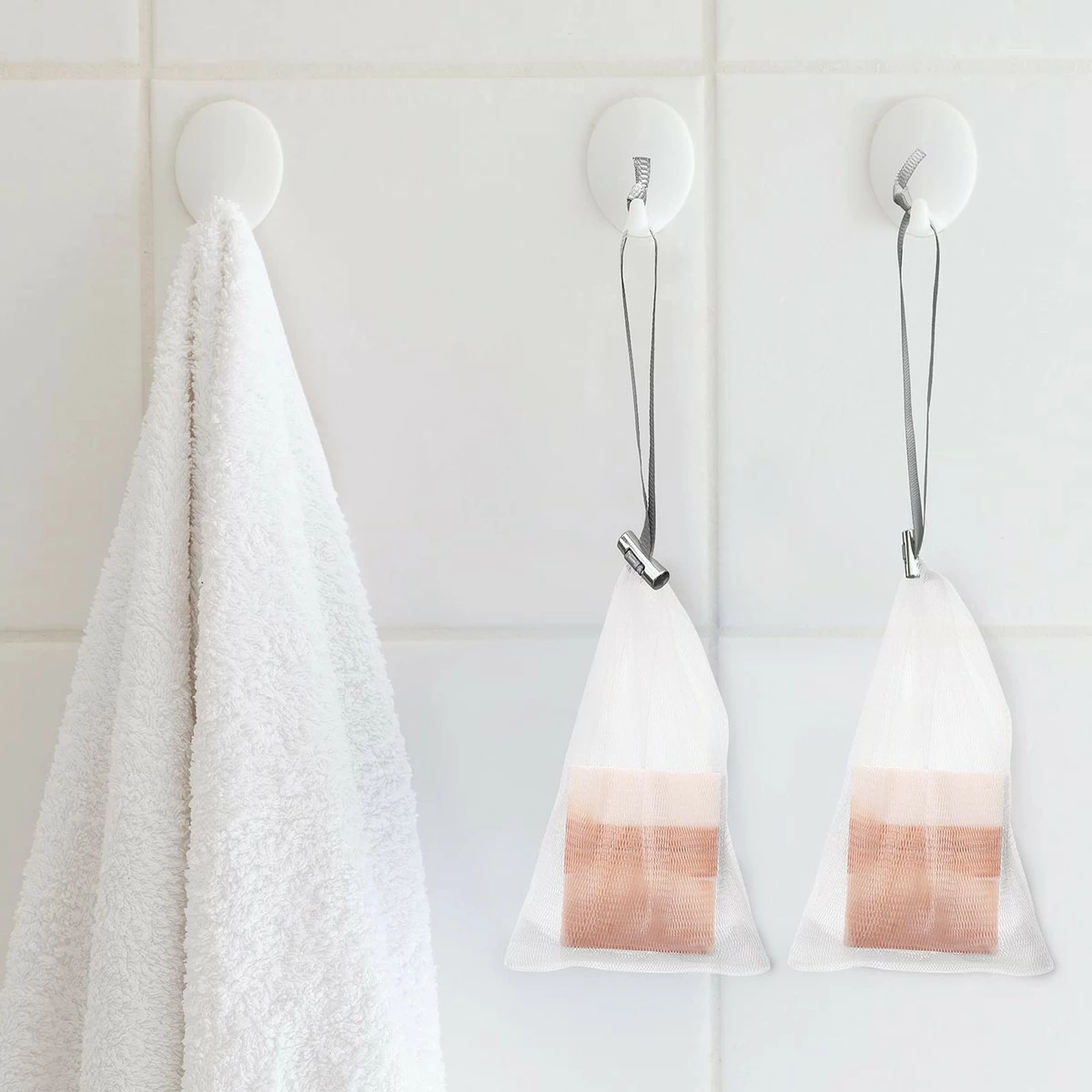 Cobahom Store Cobahom 6 Pcs Mesh Soap Bag Mesh Foaming Net Soap Sack Bags Soap Handmade Soap Bubble Mesh Net Bags With Drawstring For Bath & Shower (Gray) 4 Cobahom Store Cobahom 6 Pcs Mesh Soap Bag Mesh Foaming Net Soap Sack Bags Soap Handmade Soap Bubble Mesh Net Bags With Drawstring For Bath & Shower (Gray) - Image 2