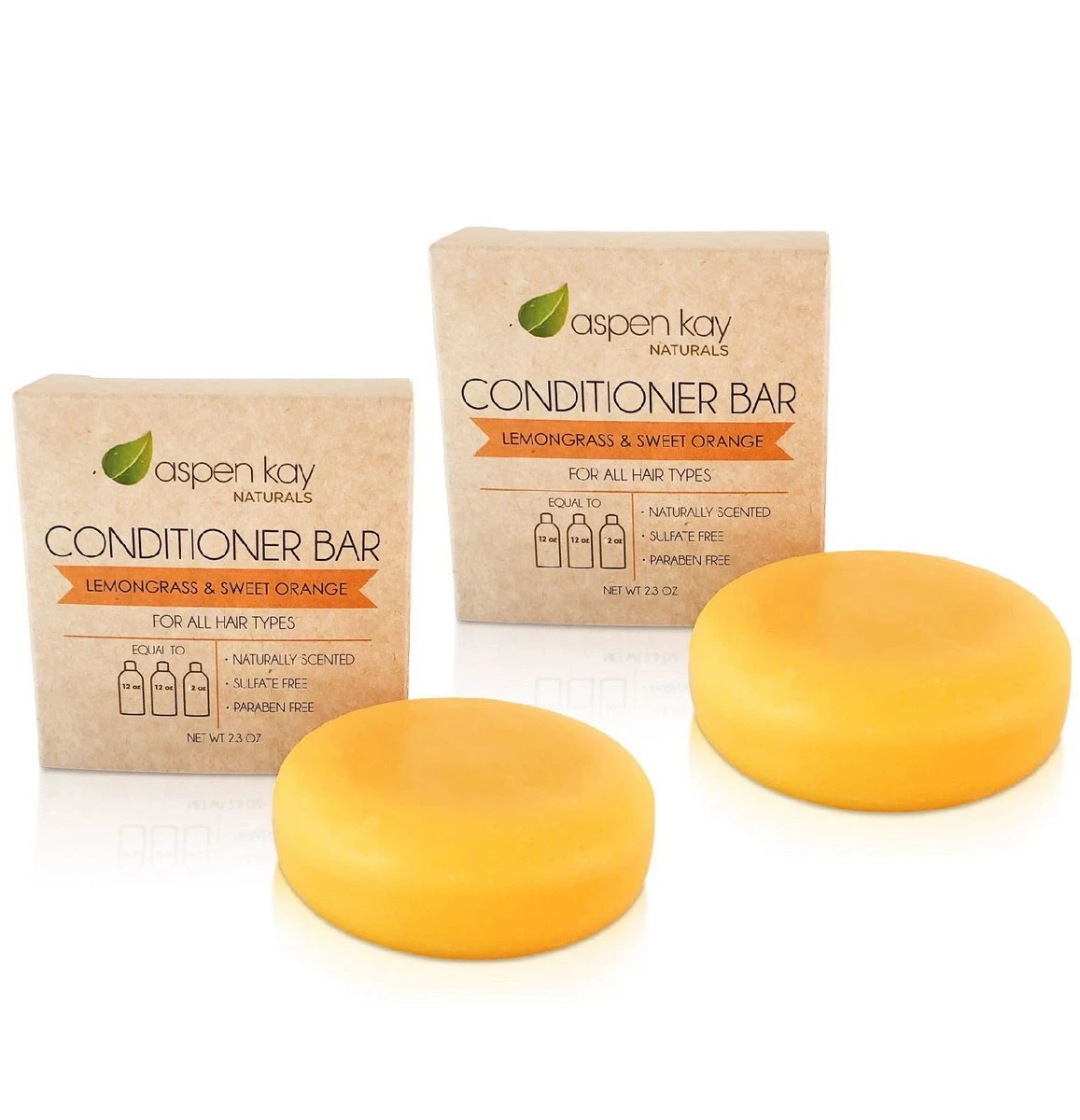 Aspen Kay Naturals Solid Conditioner Bars, Made With Natural & Organic Ingredients, All Hair Types, Sulfate-Free, Cruelty-Free & Vegan. Two 2.3 Ounce Bars. (Citrus Two Pack) 3 Aspen Kay Naturals Solid Conditioner Bars, Made With Natural & Organic Ingredients, All Hair Types, Sulfate-Free, Cruelty-Free & Vegan. Two 2.3 Ounce Bars. (Citrus Two Pack)
