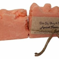 Suds By Stacy And More Apricot Freesia Homemade Soap Bars (Two 4 Oz Bars) Cold Processed With Fragrance Oils