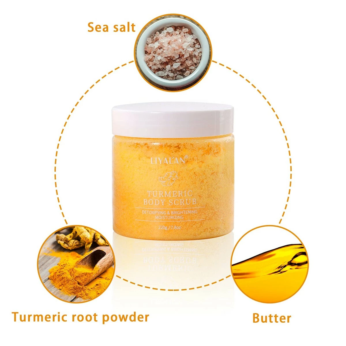 Boen Turmeric Body Scrub - Turmeric And Natural Salt Facial Body Scrubs For Soften Cutin, Reduce Dull And Body Care 4 Boen Turmeric Body Scrub - Turmeric And Natural Salt Facial Body Scrubs For Soften Cutin, Reduce Dull And Body Care - Image 2