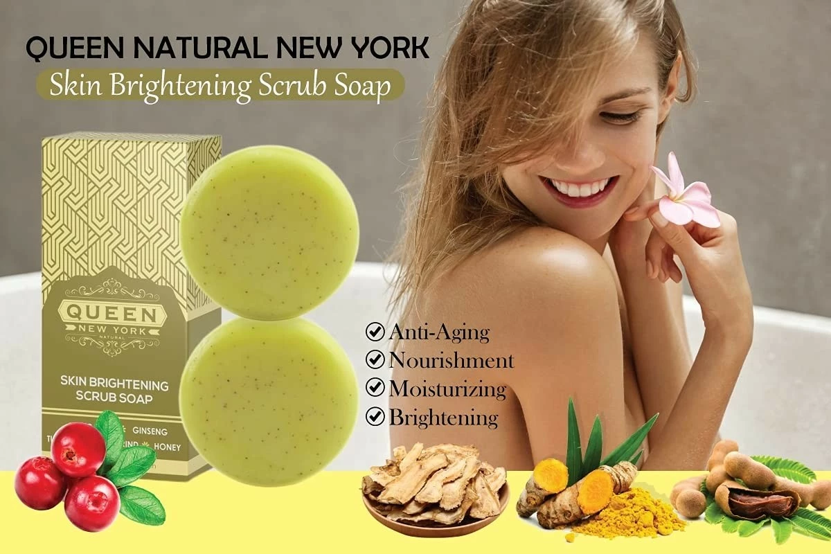 QUEEN NATURAL NEW YORK ORGANIC Kojic Acid+Ginseng Skin Brightening Scrub Soap- Moisturizes, Reduces The Appearance Of Acne Scars Wrinkles, Dark Or Red Spots Vegan Cruelty Free-NO FRAGRANCE-SPF 15 5 QUEEN NATURAL NEW YORK ORGANIC Kojic Acid+Ginseng Skin Brightening Scrub Soap- Moisturizes, Reduces The Appearance Of Acne Scars Wrinkles, Dark Or Red Spots Vegan Cruelty Free-NO FRAGRANCE-SPF 15 - Image 3