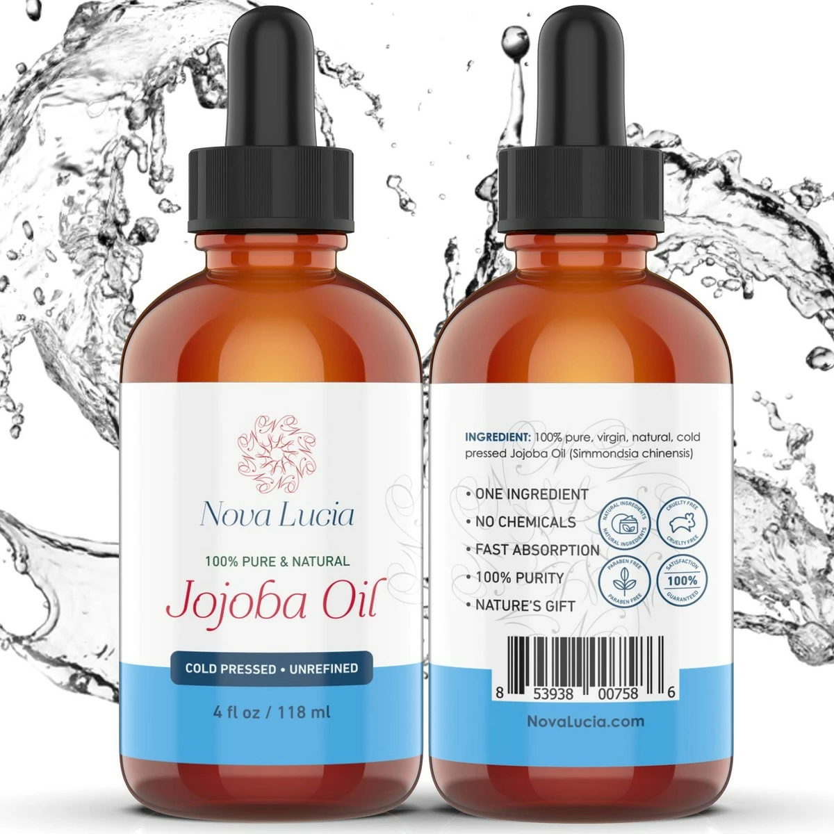 Nova Lucia Jojoba Oil Cold Pressed Natural Unrefined Moisturizer Sun Spot Corrector For Face Acne Spot Treatment Stretch Mark Removal Back Acne Treatment Scar Remover Hair Growth Serum Beard Oil For Men 4 Oz 6 Nova Lucia Jojoba Oil Cold Pressed Natural Unrefined Moisturizer Sun Spot Corrector For Face Acne Spot Treatment Stretch Mark Removal Back Acne Treatment Scar Remover Hair Growth Serum Beard Oil For Men 4 Oz - Image 4