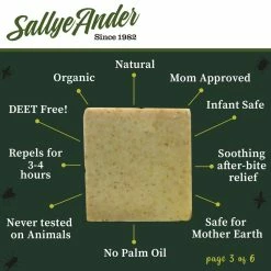 SALLYEANDER Sallye Ander No-Bite-Me Soap - Bug Repellent Soap - 1 Bar - Safe For Kids And Infants - Repels Mosquitoes, Black Flies, Fleas, And Ticks 10 SALLYEANDER Sallye Ander No-Bite-Me Soap - Bug Repellent Soap - 1 Bar - Safe For Kids And Infants - Repels Mosquitoes, Black Flies, Fleas, And Ticks -Moisturizers Sales fpcysk9ryxozphbujl3l1ec1teug