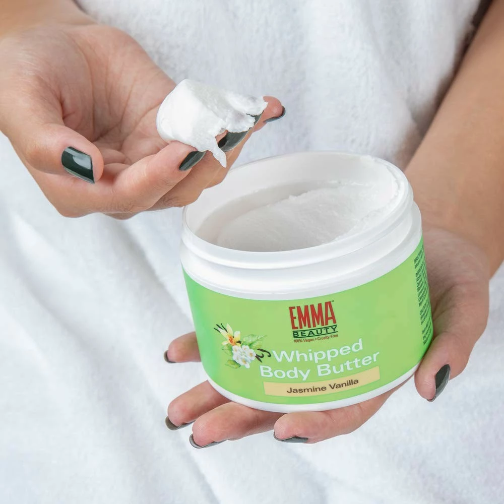 EMMA Beauty Whipped Body Butter For Dry Skin, Ultra-Hydrating, 100% Vegan & Cruelty-Free, Jasmine Vanilla, 7.5 Ounces 8 EMMA Beauty Whipped Body Butter For Dry Skin, Ultra-Hydrating, 100% Vegan & Cruelty-Free, Jasmine Vanilla, 7.5 Ounces - Image 6