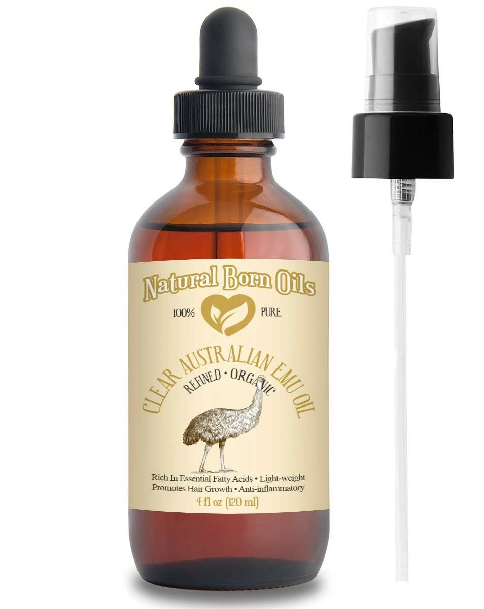Natural Born Oils SALE! 4oz Ultra Clear Emu Oil, 100% Pure And Natural, Fully Refined, Organic, Lightweight Moisturizer For Skin And Hair - Includes Dropper & Pump 3 Natural Born Oils SALE! 4oz Ultra Clear Emu Oil, 100% Pure And Natural, Fully Refined, Organic, Lightweight Moisturizer For Skin And Hair - Includes Dropper & Pump