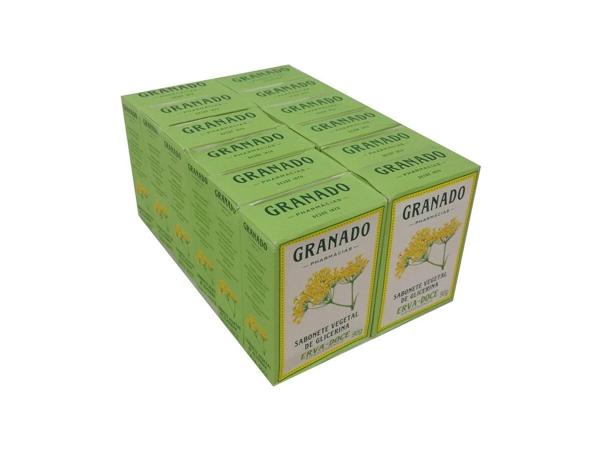 Linha Glicerina Granado - Sabonete Em Barra Vegetal Erva-Doce (12 X 90 Gr) - (Granado Glycerin Collection - Vegetable Bar Soap Fennel (12 X Net 3.2 Oz)) 4 Linha Glicerina Granado - Sabonete Em Barra Vegetal Erva-Doce (12 X 90 Gr) - (Granado Glycerin Collection - Vegetable Bar Soap Fennel (12 X Net 3.2 Oz)) - Image 2