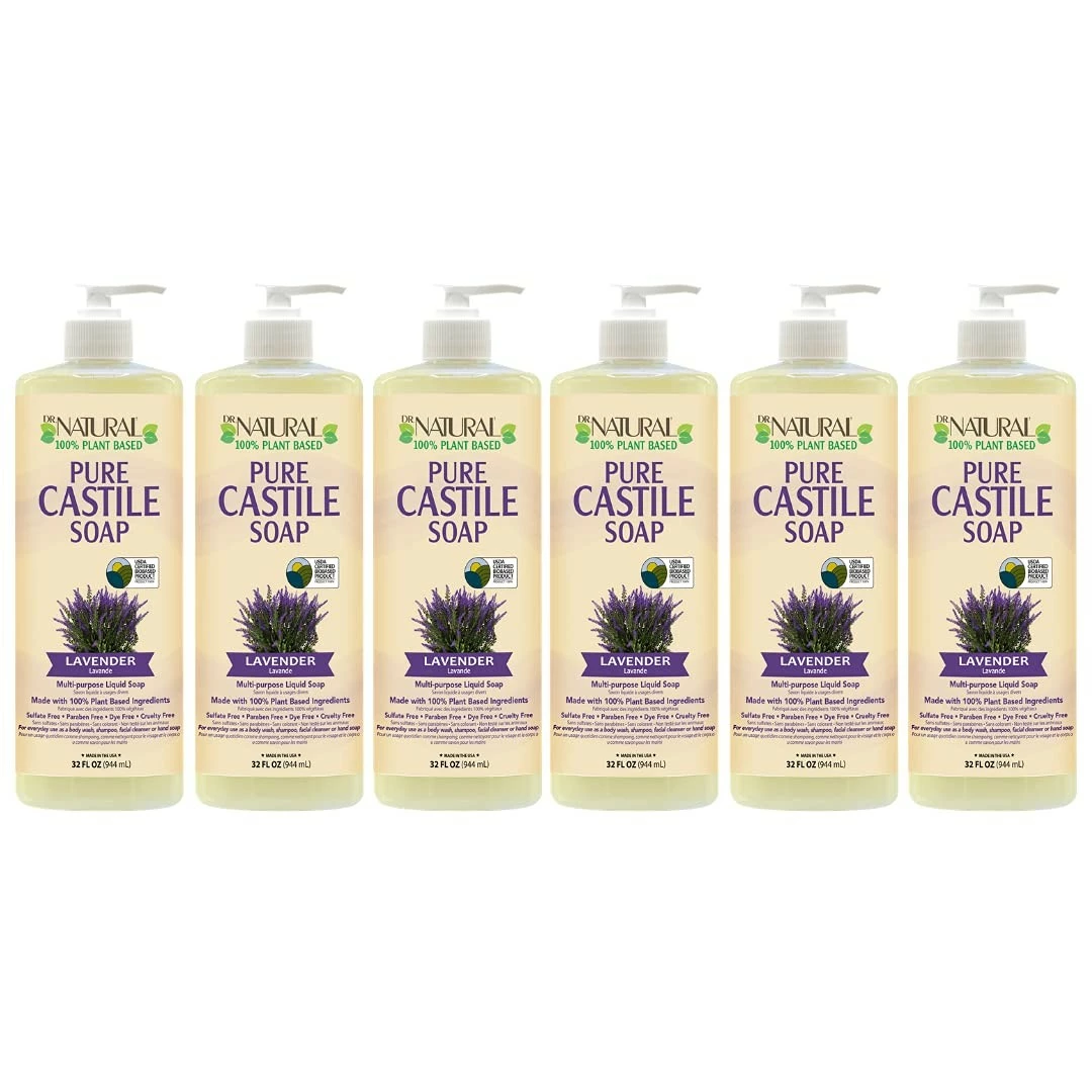 Dr. Natural’s Pure-Castile Liquid Soap - Lavender 32oz. - 6 Pack 3 Dr. Natural’s Pure-Castile Liquid Soap - Lavender 32oz. - 6 Pack