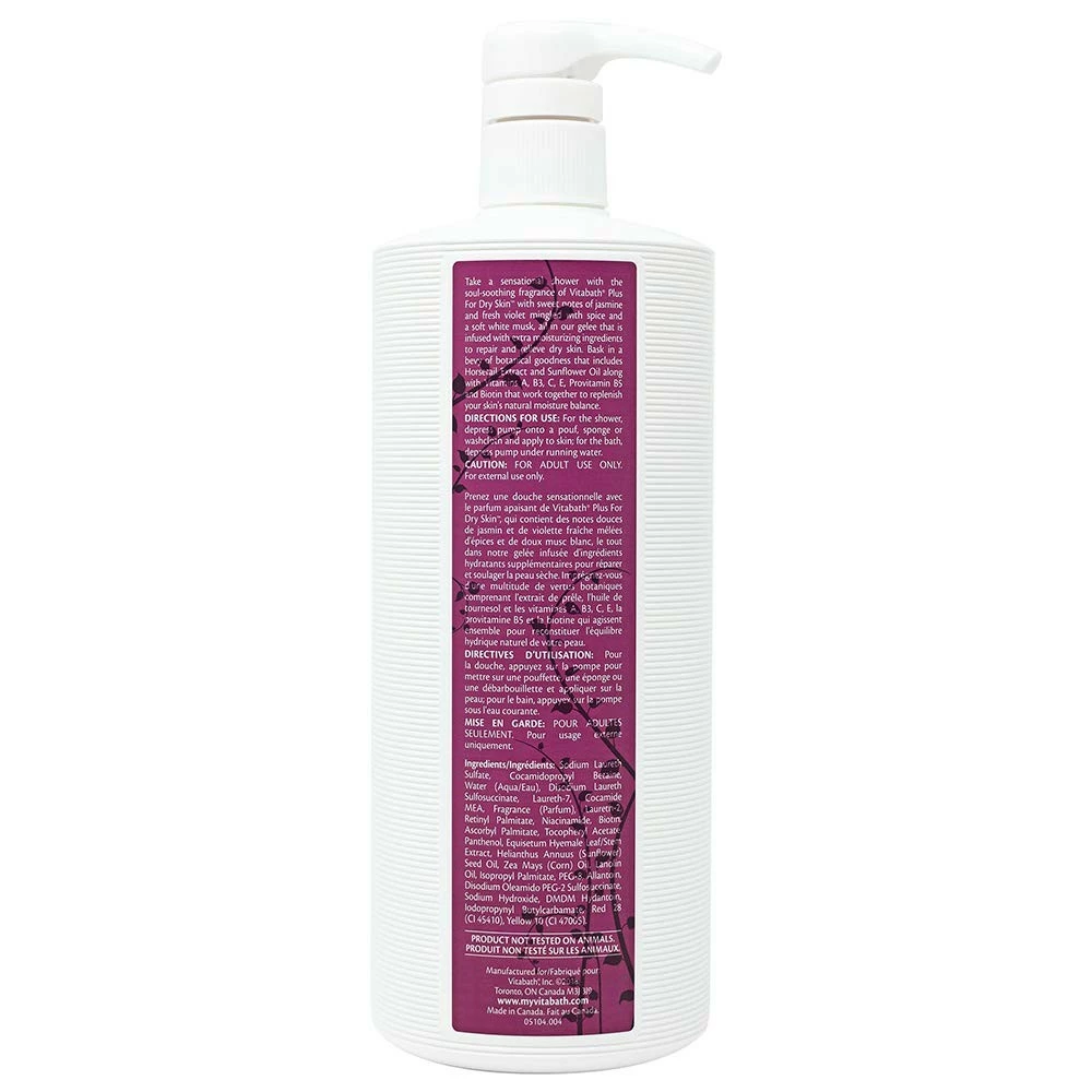 Vitabath Plus For Dry Skin Bath & Shower Gelee Moisturizing Body Cleanser Infused With Jasmine, Violet & White Musk - 32 Oz 5 Vitabath Plus For Dry Skin Bath & Shower Gelee Moisturizing Body Cleanser Infused With Jasmine, Violet & White Musk - 32 Oz - Image 3
