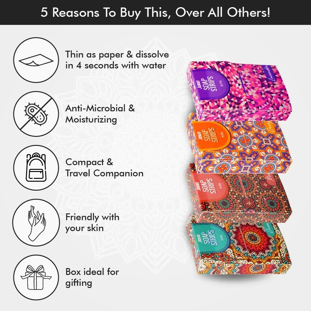 Jidue 300pcs Soap Sheets Gift Box Portable Foaming Disposable 4 Scented Paper Soap X75 Pack Hand Washing Cleaning Paper Soap Dissolvable Strips Dry Sheets Skin Friendly For Kids Adult Travel Camping Hiking 6 Jidue 300pcs Soap Sheets Gift Box Portable Foaming Disposable 4 Scented Paper Soap X75 Pack Hand Washing Cleaning Paper Soap Dissolvable Strips Dry Sheets Skin Friendly For Kids Adult Travel Camping Hiking - Image 4