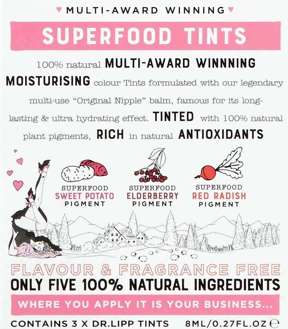 Dr. Lipp - Superfood Tint 3 Pack – Sweet Potato, Red Radish & Elderberry. Long Lasting Stains Made From Organic Edible Plant Pigments. Fragrance, GMO, Paraben & Cruelty Free 5 Dr. Lipp - Superfood Tint 3 Pack – Sweet Potato, Red Radish & Elderberry. Long Lasting Stains Made From Organic Edible Plant Pigments. Fragrance, GMO, Paraben & Cruelty Free - Image 3