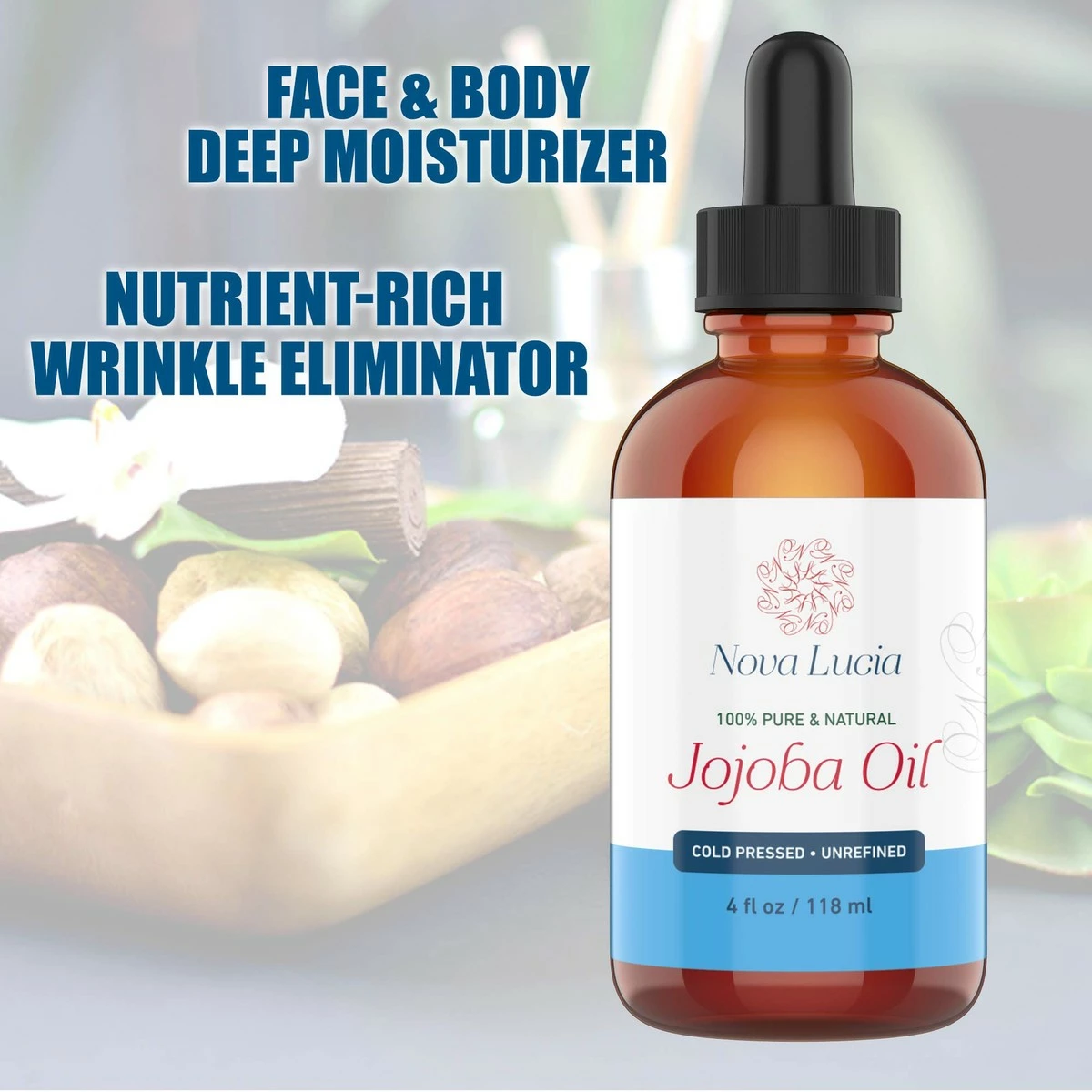 Nova Lucia Jojoba Oil Cold Pressed Natural Unrefined Moisturizer Sun Spot Corrector For Face Acne Spot Treatment Stretch Mark Removal Back Acne Treatment Scar Remover Hair Growth Serum Beard Oil For Men 4 Oz 9 Nova Lucia Jojoba Oil Cold Pressed Natural Unrefined Moisturizer Sun Spot Corrector For Face Acne Spot Treatment Stretch Mark Removal Back Acne Treatment Scar Remover Hair Growth Serum Beard Oil For Men 4 Oz - Image 7