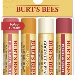 Burt's Bees Store Burt's Bees 100% Natural Moisturizing Lip Balm, Superfruit - Pink Grapefruit, Mango, Coconut & Pear, Pomegranate - 4 Tubes