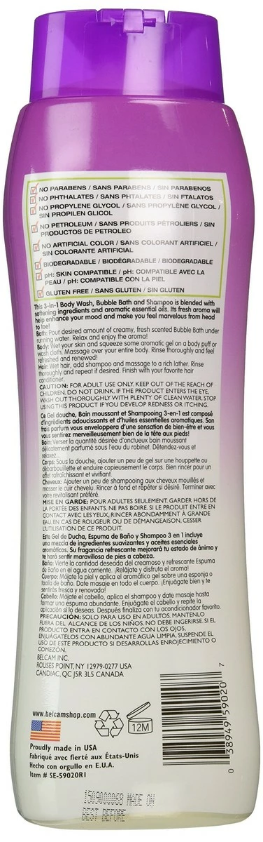 Belcam Bath Therapy Aromatherapy 3-in-1 Body Wash, Bubble Bath And Shampoo, Lavender And Vanilla, 32 Fl Oz 4 Belcam Bath Therapy Aromatherapy 3-in-1 Body Wash, Bubble Bath And Shampoo, Lavender And Vanilla, 32 Fl Oz - Image 2