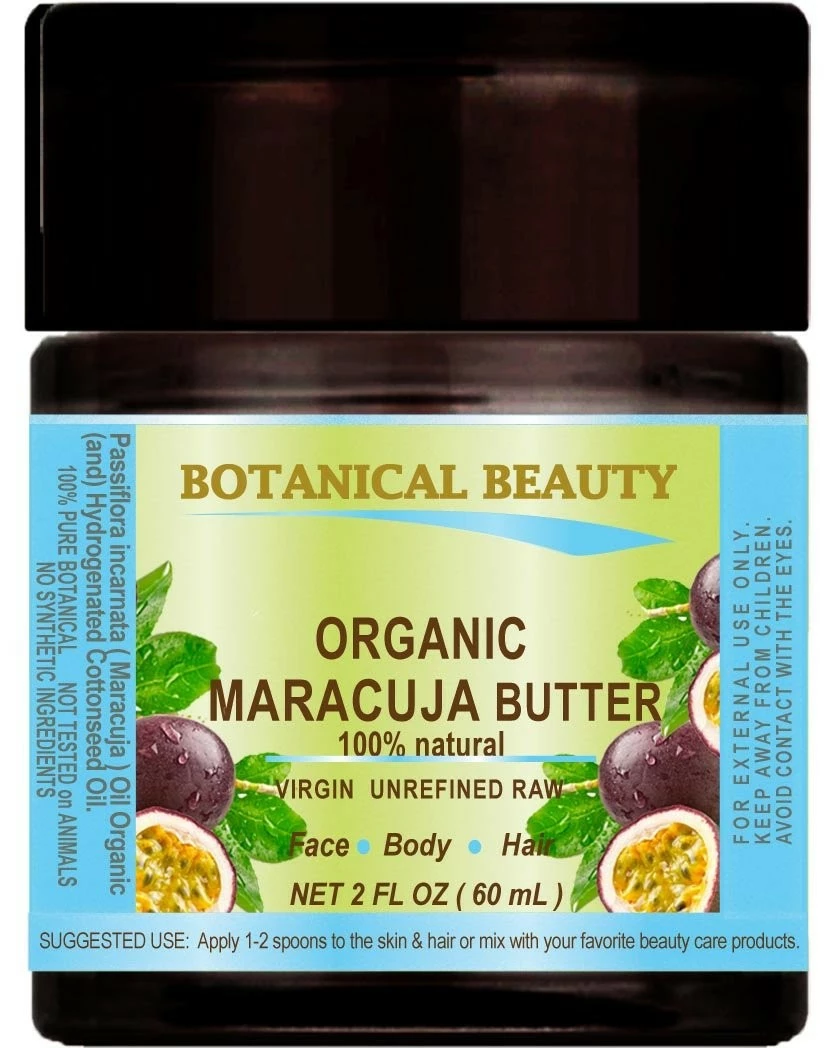 Botanical Beauty MARACUJA OIL BUTTER ORGANIC 100% Natural/VIRGIN UNREFINED RAW / 100% PURE BOTANICALS. 2 Fl.oz.- 60 Ml. For Skin, Hair And Nail Care. 3 Botanical Beauty MARACUJA OIL BUTTER ORGANIC 100% Natural/VIRGIN UNREFINED RAW / 100% PURE BOTANICALS. 2 Fl.oz.- 60 Ml. For Skin, Hair And Nail Care.