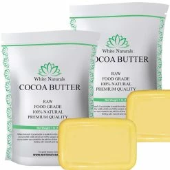White Naturals Cocoa Butter 2 Lb (in 1 Lb Bags) 100% Natural, Unrefined, Pure, Raw, Excellent For Skin Care & Cooking & DIY Recipes. (2 Lb)