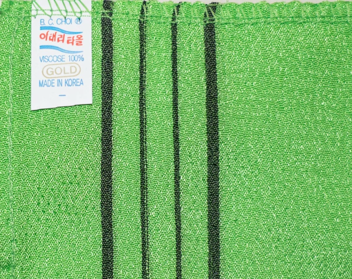 Florian Genuine Korean Italy Towels Genuine Korean Exfoliating Scrub Bath Mitten, Authenticity Korean Italy Bath Towels Body Scrup Peeling, Made In Korea (Green & Yellow (8 Pcs)) 4 Florian Genuine Korean Italy Towels Genuine Korean Exfoliating Scrub Bath Mitten, Authenticity Korean Italy Bath Towels Body Scrup Peeling, Made In Korea (Green & Yellow (8 Pcs)) - Image 2