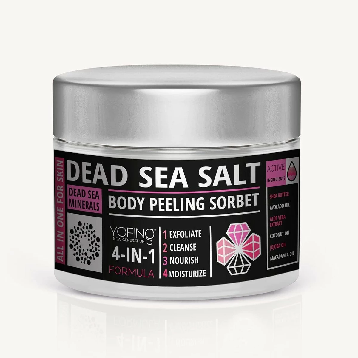 YOFING NEW GENERATION Store Dead Sea Salt Body Peeling Sorbet With Aloe Vera Extract Avocado Oil Coconut Oil For Deep Cleansing And Moisturize Skin 3 YOFING NEW GENERATION Store Dead Sea Salt Body Peeling Sorbet With Aloe Vera Extract Avocado Oil Coconut Oil For Deep Cleansing And Moisturize Skin