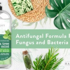 Handcraft Blends Handcraft Tea Tree Mint Body Wash 16 Oz - Extra Strength Body Wash For Athletes Foot, Nail Fungus, Itchy Skin, Jock Itch, Acne And Eczema - Tea Tree Mint Body Wash For Men & Women -Moisturizers Sales h7yofo5a7opa639lsabfbmuub9x5