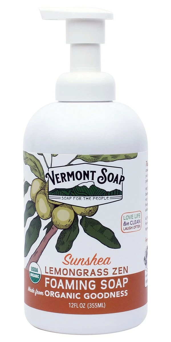 Vermont Soap Organic Lemongrass Zen Foaming Hand Soap - Natural Moisturizing Soap For Dry Skin - Fragrance Free Liquid Bathroom Hand Soap Dispenser - Lemongrass Zen - 12 Oz 3 Vermont Soap Organic Lemongrass Zen Foaming Hand Soap - Natural Moisturizing Soap For Dry Skin - Fragrance Free Liquid Bathroom Hand Soap Dispenser - Lemongrass Zen - 12 Oz