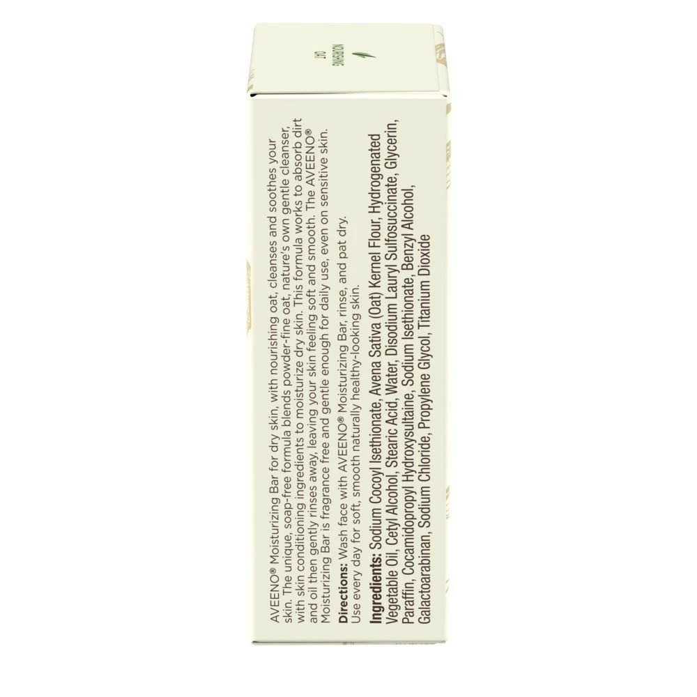 Aveeno Moisturizing Bar With Natural Colloidal Oatmeal For Dry Skin, Fragrance Free, 3 Ounce 4 Aveeno Moisturizing Bar With Natural Colloidal Oatmeal For Dry Skin, Fragrance Free, 3 Ounce - Image 2