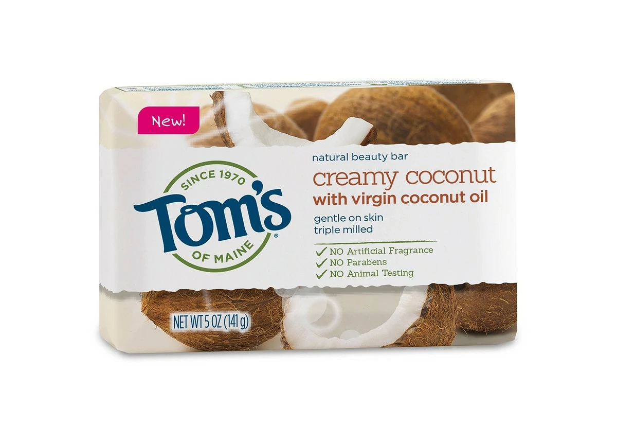 Toms Of Maine Tom's Natural Beauty Bar Soap, Creamy Coconut, 5 Oz (Pack Of 2) 3 Toms Of Maine Tom's Natural Beauty Bar Soap, Creamy Coconut, 5 Oz (Pack Of 2)