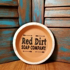 Red Dirt Soap Company Hand Painted Terracotta Soap Dish - Arrows To Grey Skies