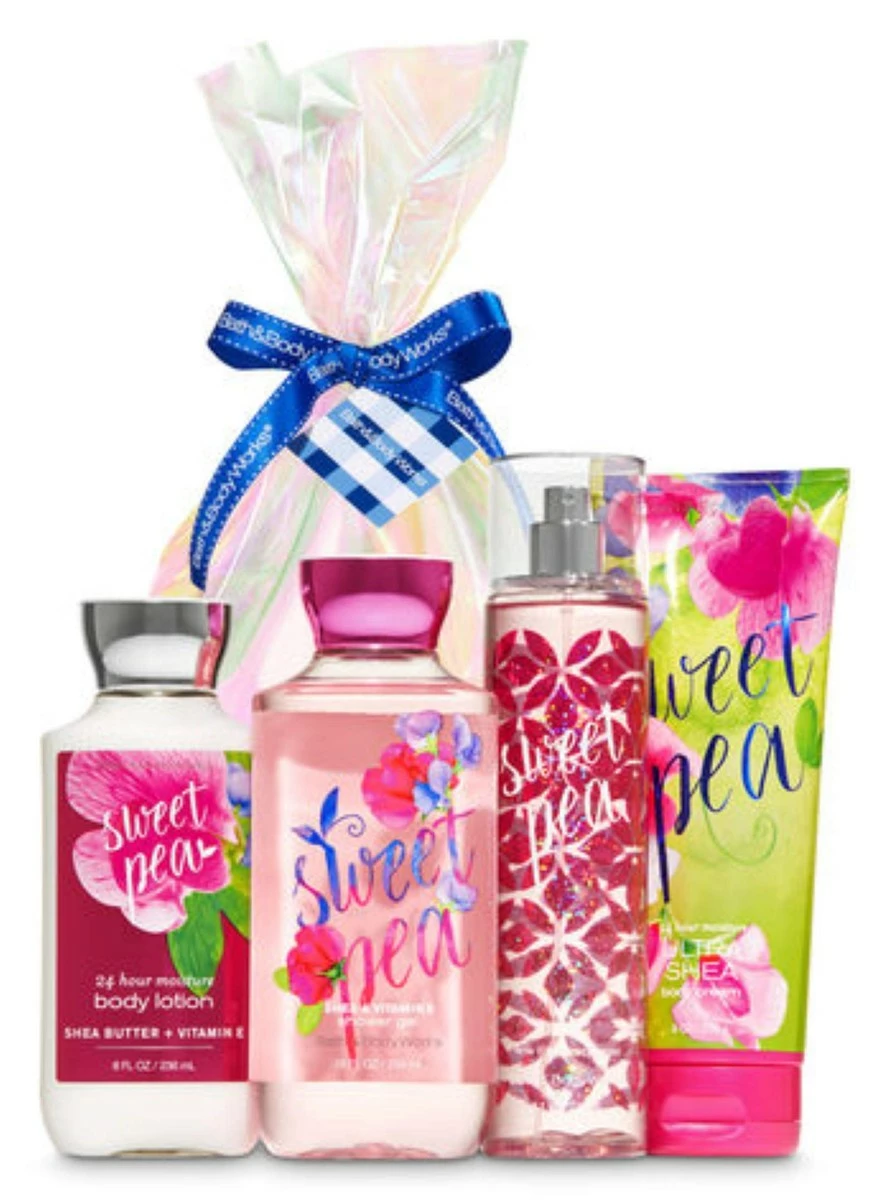 Bath & Body Works Sweet Pea Iridescent Gift Kit - Shower Gel, Body Lotion, Body Cream & Fragrance Mist 3 Bath & Body Works Sweet Pea Iridescent Gift Kit - Shower Gel, Body Lotion, Body Cream & Fragrance Mist