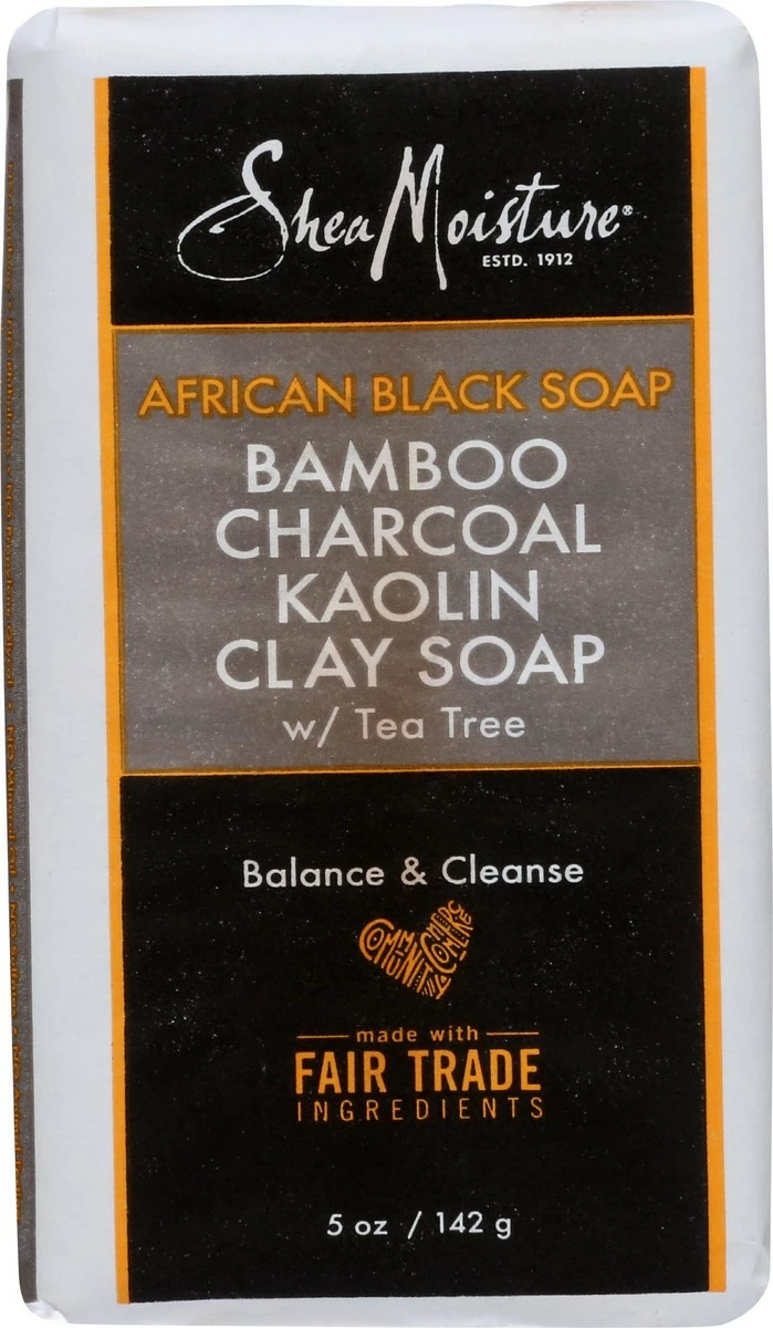 SHEA MOISTURE Store Shea Moisture African Black Soap Bamboo Charcoal Kaolin Clay Soap By Shea Moisture For Unisex - 5 Oz Bar Soap, 5 Ounce 3 SHEA MOISTURE Store Shea Moisture African Black Soap Bamboo Charcoal Kaolin Clay Soap By Shea Moisture For Unisex - 5 Oz Bar Soap, 5 Ounce