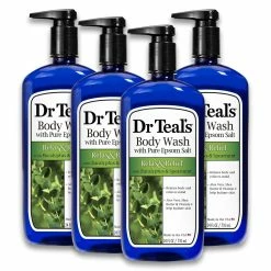 Dr Teal's Store Dr Teal's Body Wash With Pure Epsom Salt, Relax & Relief With Eucalyptus Spearmint, 24 Fl Oz (Pack Of 4)