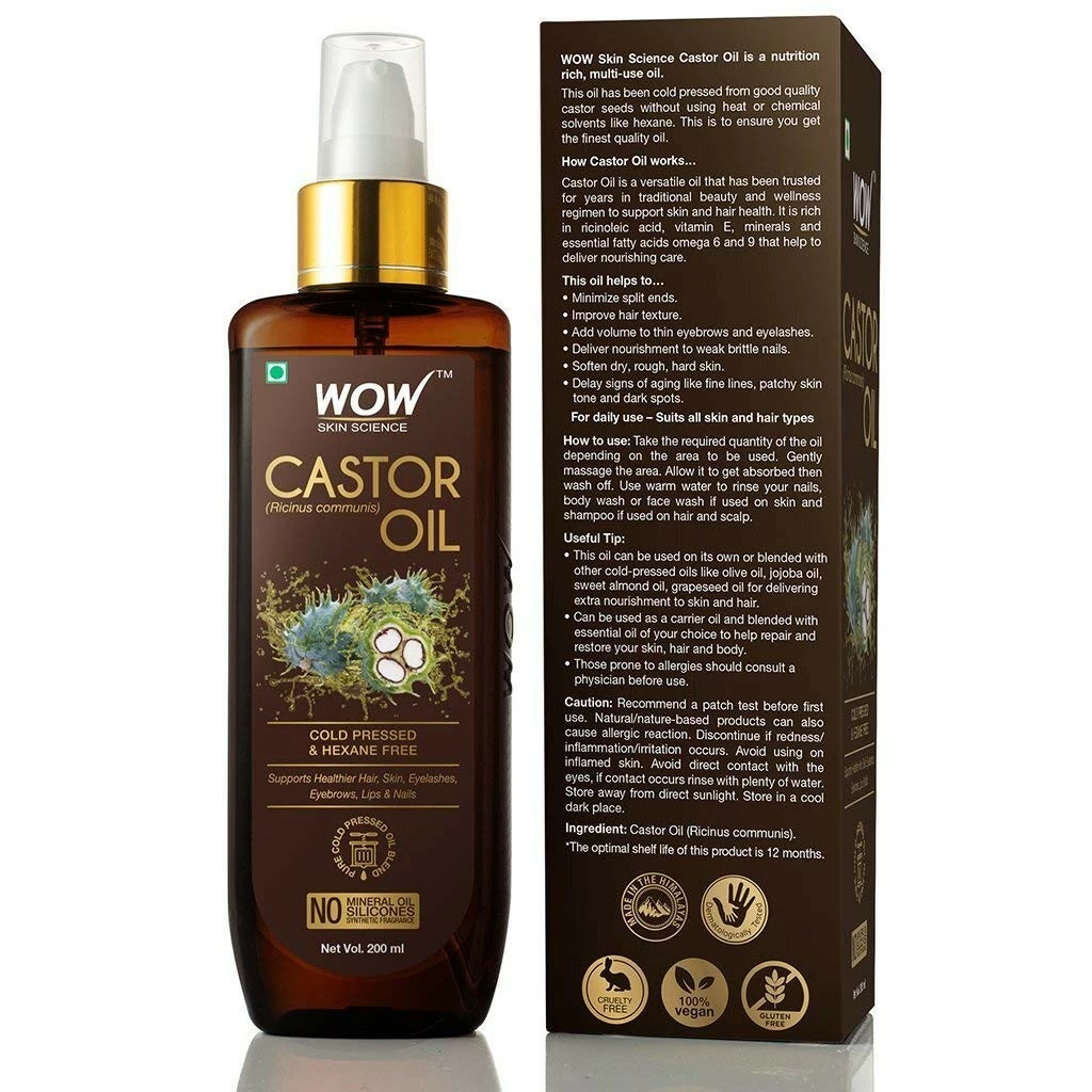 BUYWOW WOW Castor Oil, Cold Pressed For Hair, Nails, Eyebrow, And Eyelash Growth For Women And Men, Intense Moisturizer For Dry Hair & Skin, Rapid Eyelashes Boost, 100% Pure Castor Oil, Hexane Free, 200ml 4 BUYWOW WOW Castor Oil, Cold Pressed For Hair, Nails, Eyebrow, And Eyelash Growth For Women And Men, Intense Moisturizer For Dry Hair & Skin, Rapid Eyelashes Boost, 100% Pure Castor Oil, Hexane Free, 200ml - Image 2