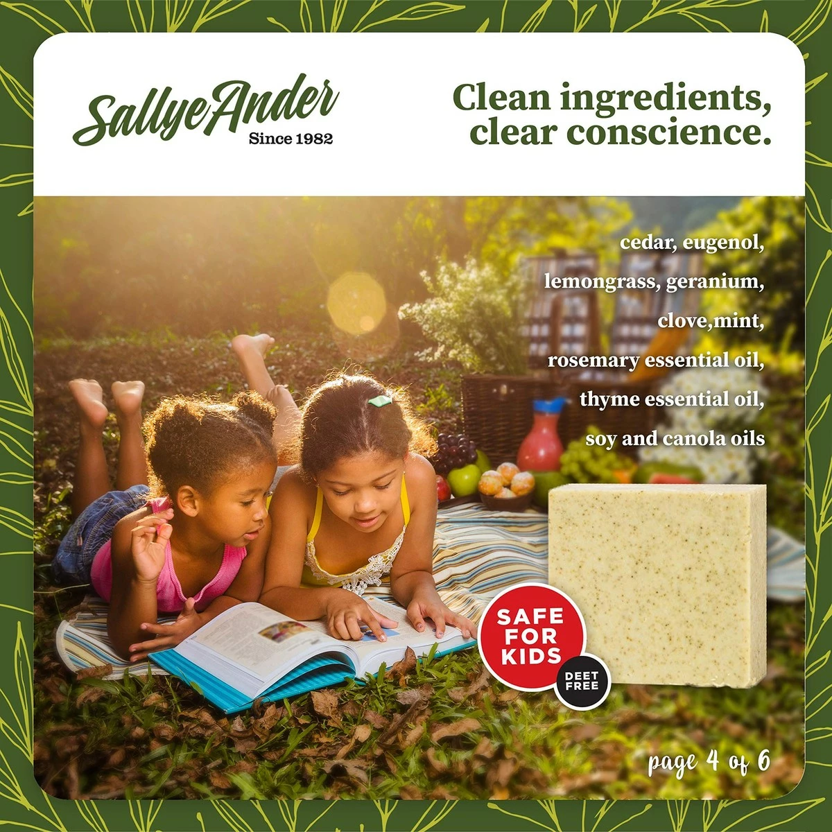SALLYEANDER Sallye Ander No-Bite-Me Soap - Bug Repellent Soap - 1 Bar - Safe For Kids And Infants - Repels Mosquitoes, Black Flies, Fleas, And Ticks 6 SALLYEANDER Sallye Ander No-Bite-Me Soap - Bug Repellent Soap - 1 Bar - Safe For Kids And Infants - Repels Mosquitoes, Black Flies, Fleas, And Ticks - Image 4